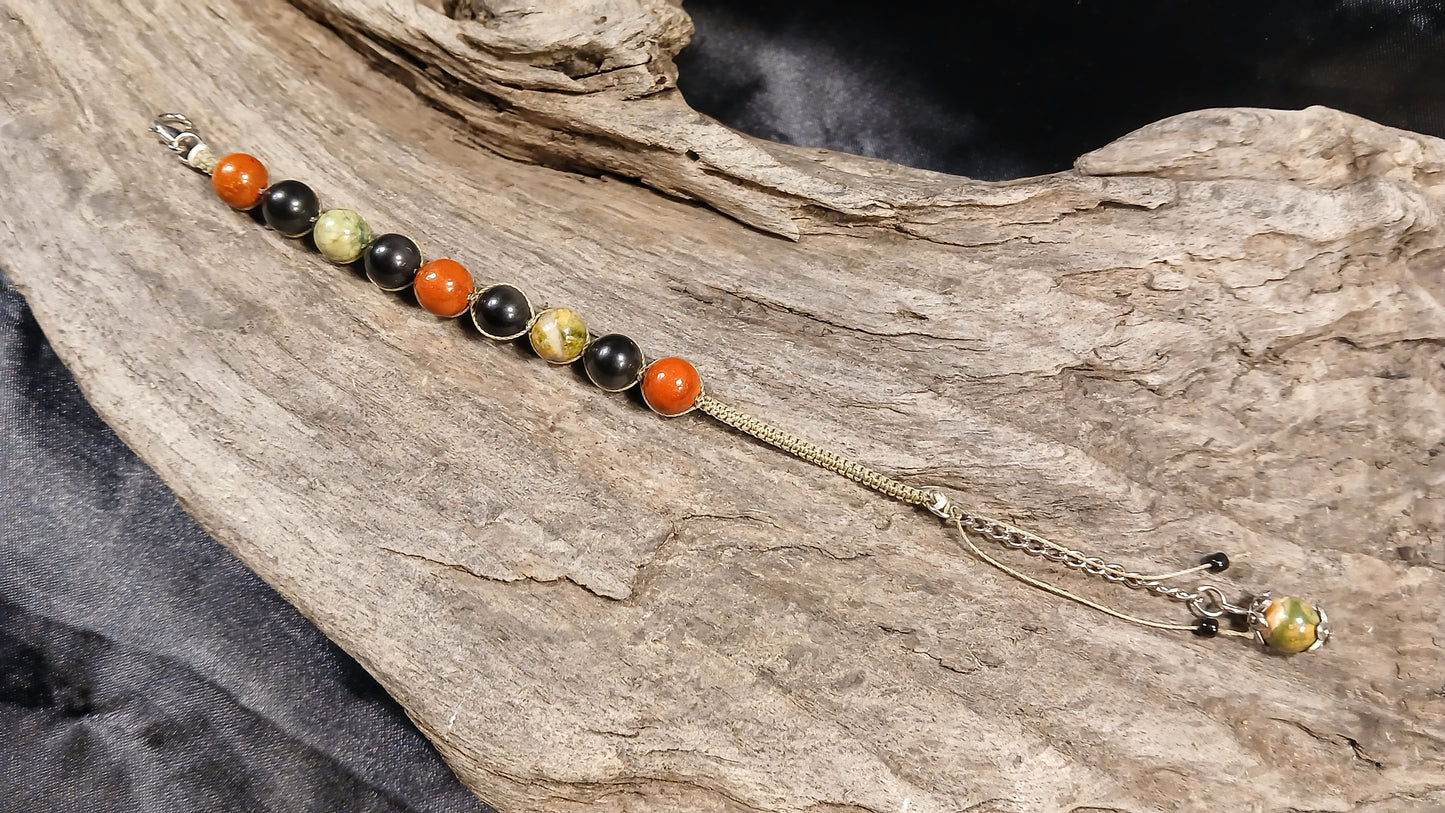 Red/Green Jasper & Rainbow Obsidian