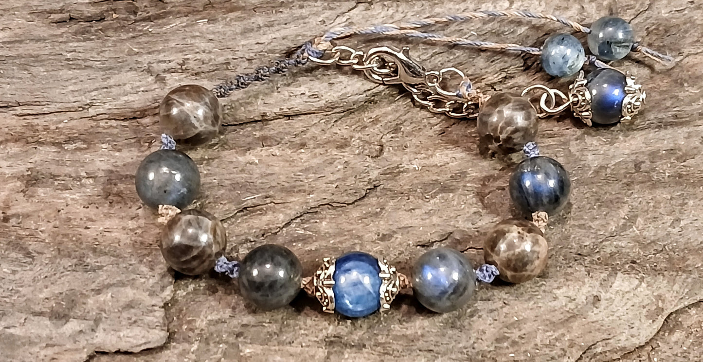 Blue Kyanite, Spectralite and Coffee Spectralite