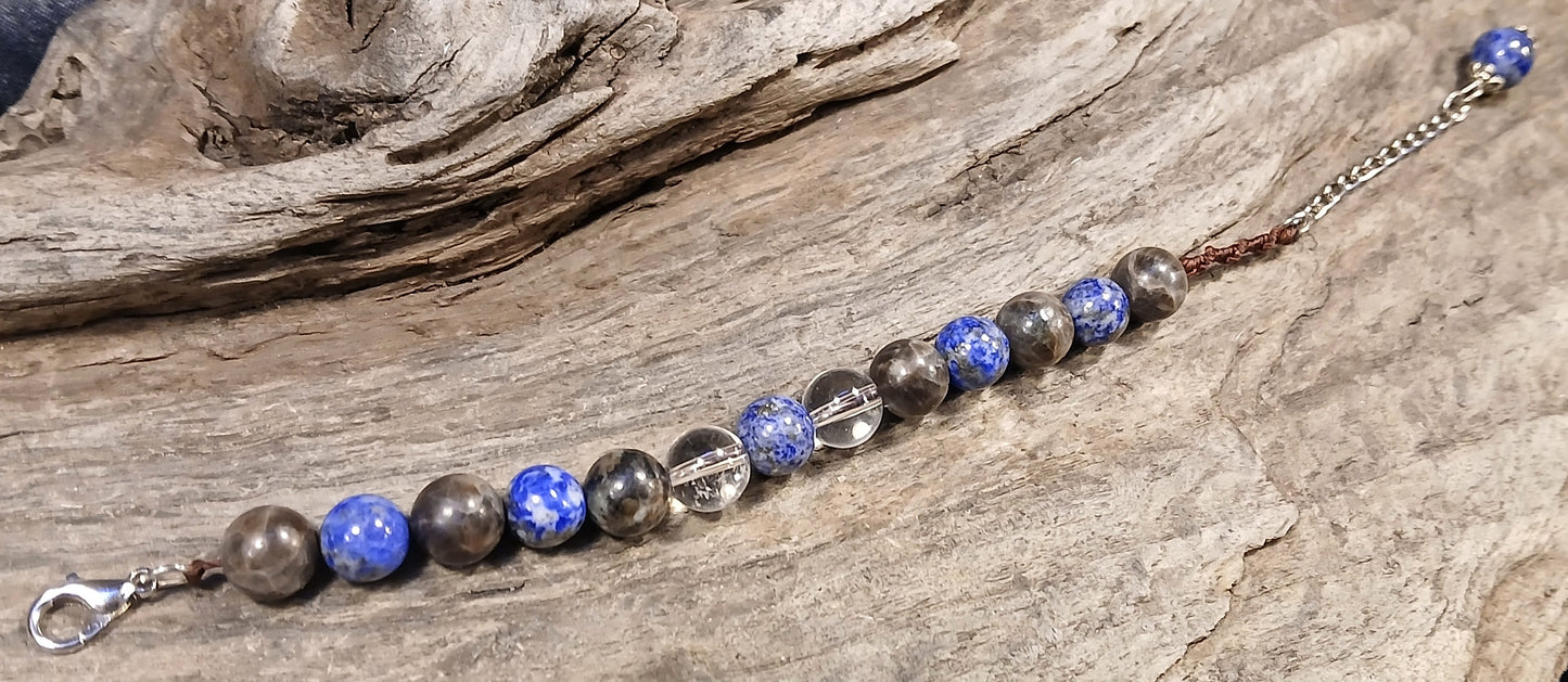 Lapis Lazuli, Clear Quartz and Coffee Spectralite