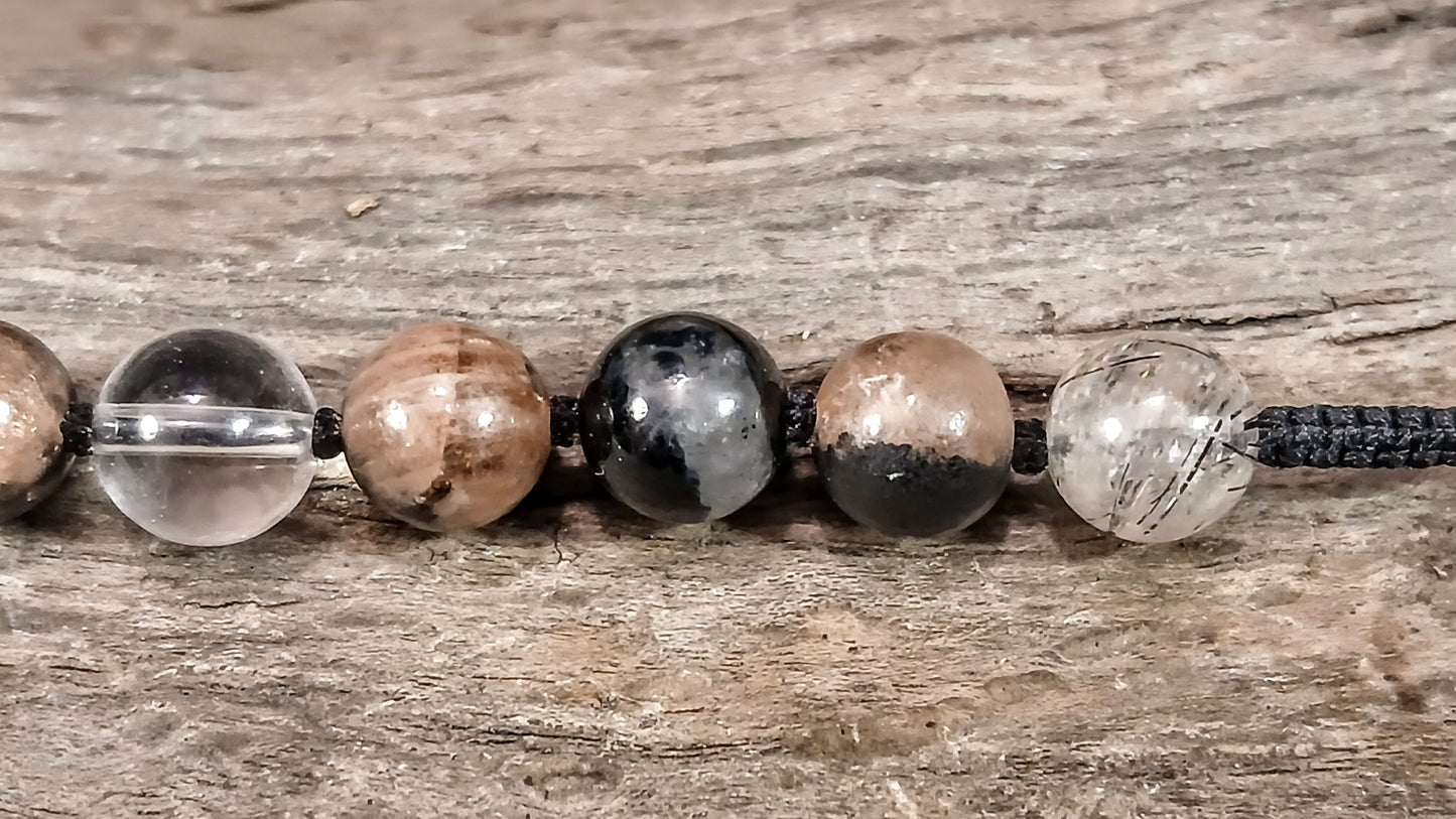 Chiastolite, Black Tormaline with Quartz Inclusions, Tormalated Quartz, Clear Himalayan Quartz & Milky Quartz