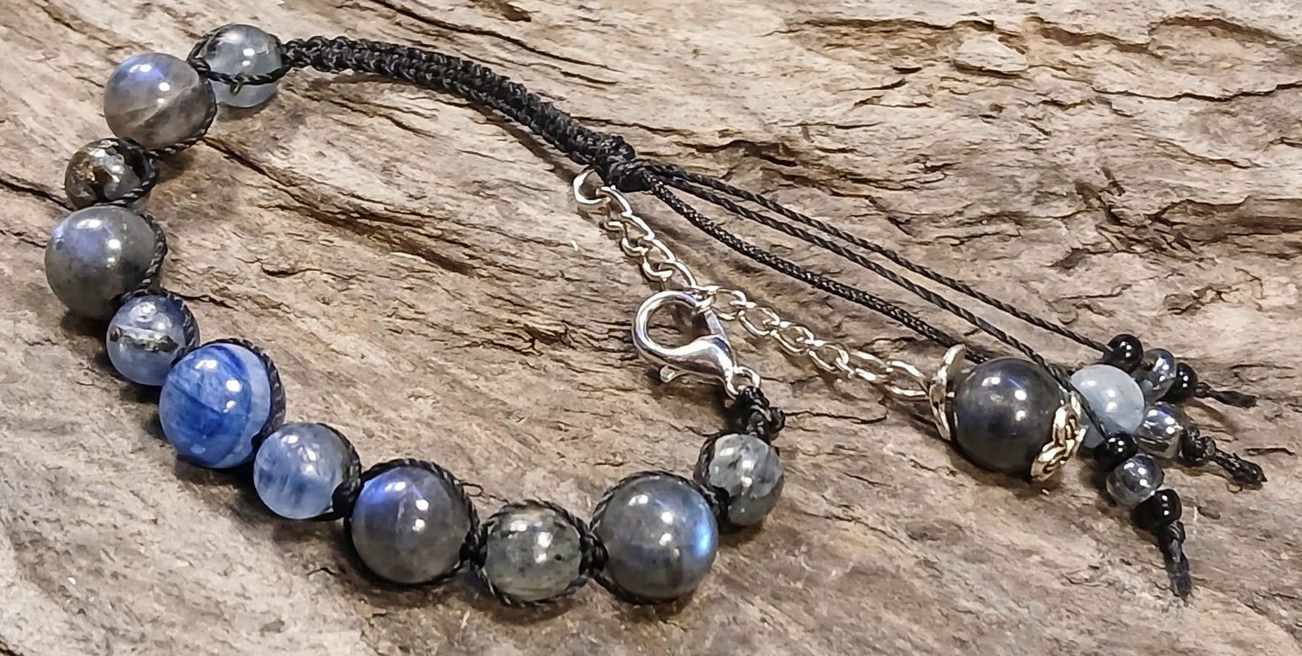 A+ Blue Kyanite Center, Blue Kyanite & Labradorite