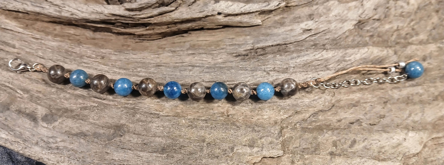 Blue Apatite & Coffee Spectralite