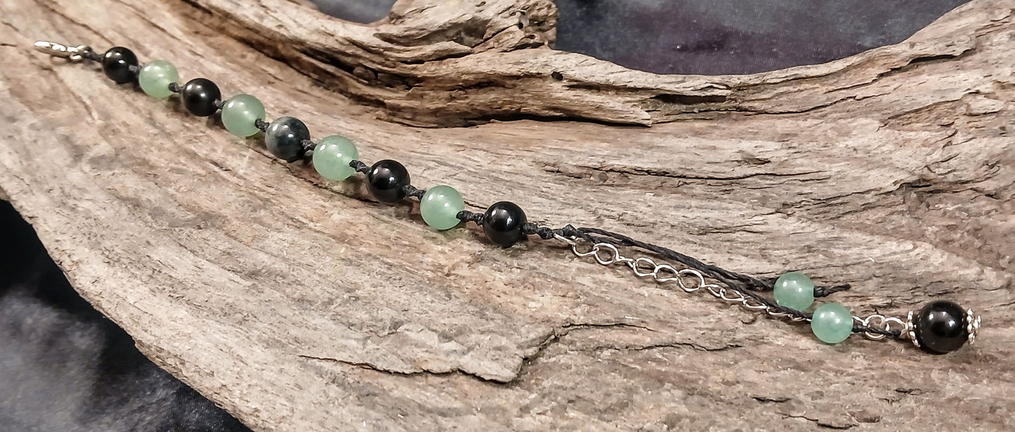 Eagle Eye, Rainbow Obsidian and Adventurine