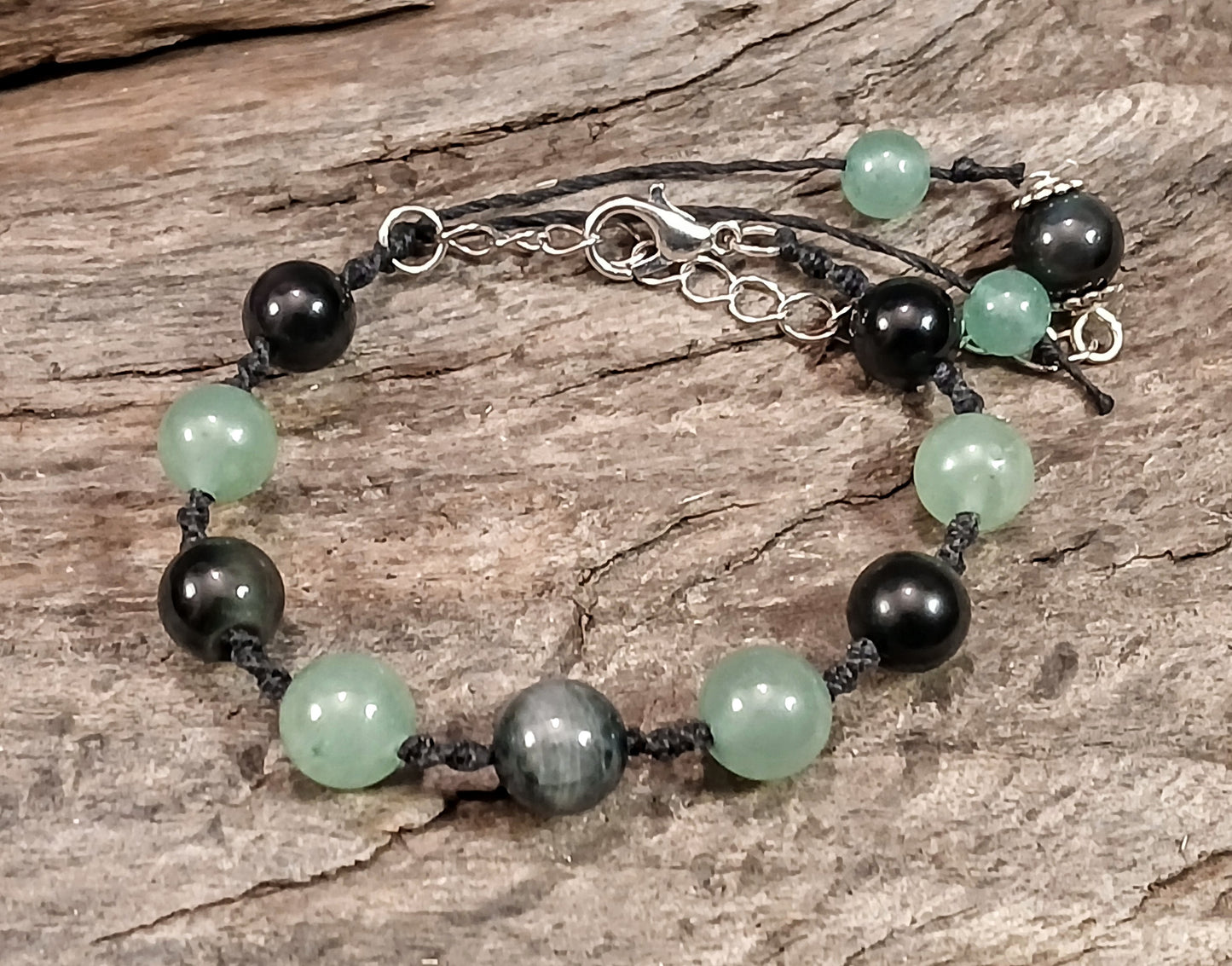 Eagle Eye, Rainbow Obsidian and Adventurine