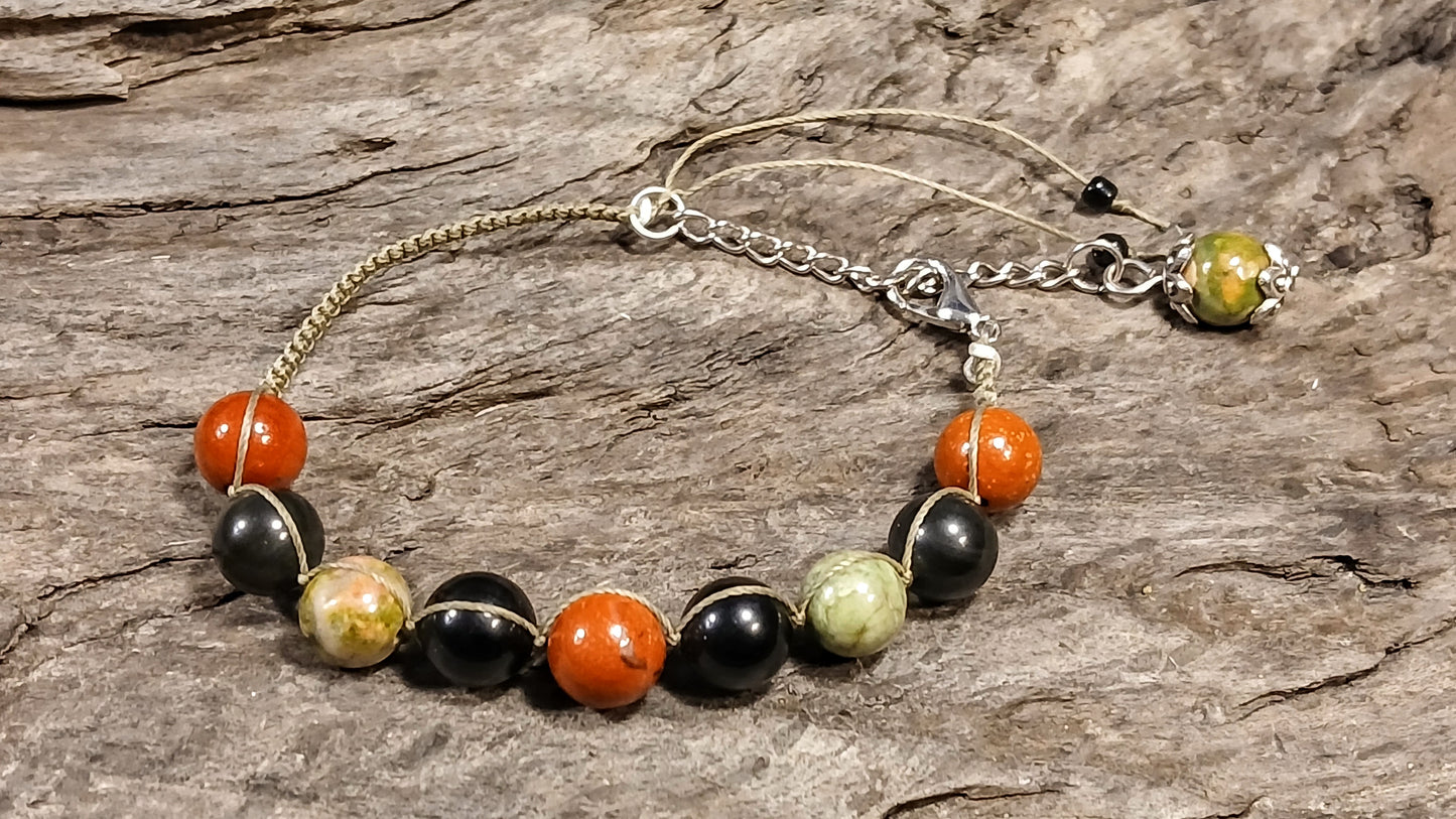 Red/Green Jasper & Rainbow Obsidian