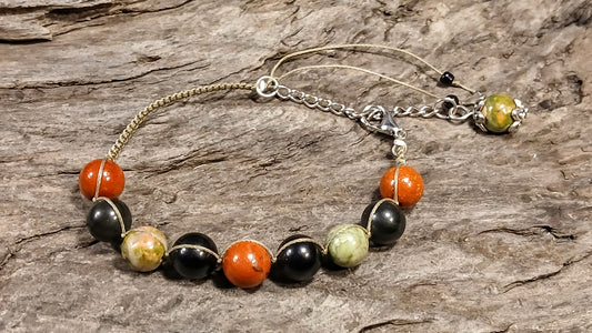 Red/Green Jasper & Rainbow Obsidian