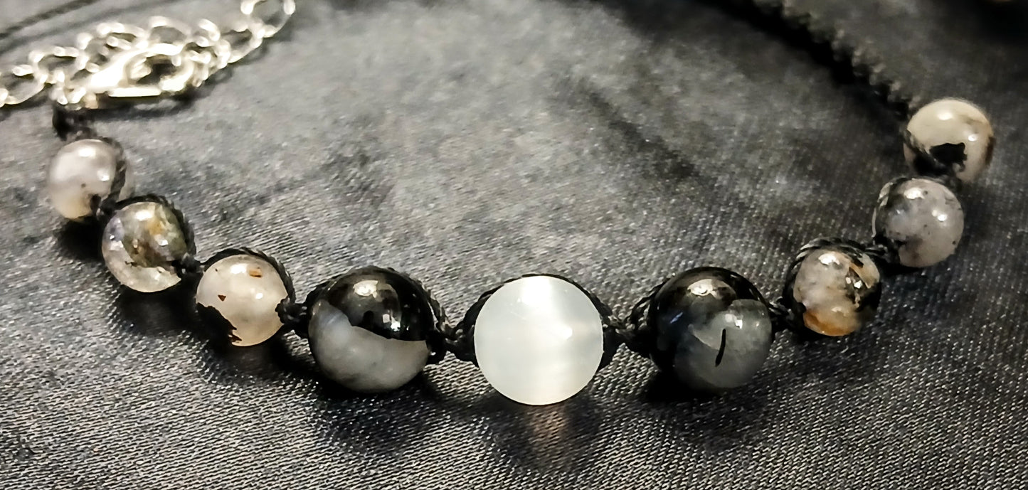 Black Tormaline & Selenite with Quartz Set