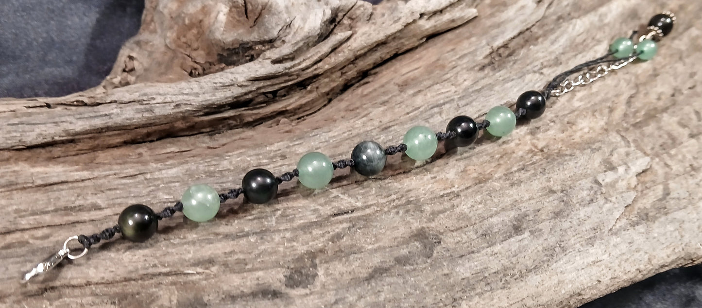 Eagle Eye, Rainbow Obsidian and Adventurine