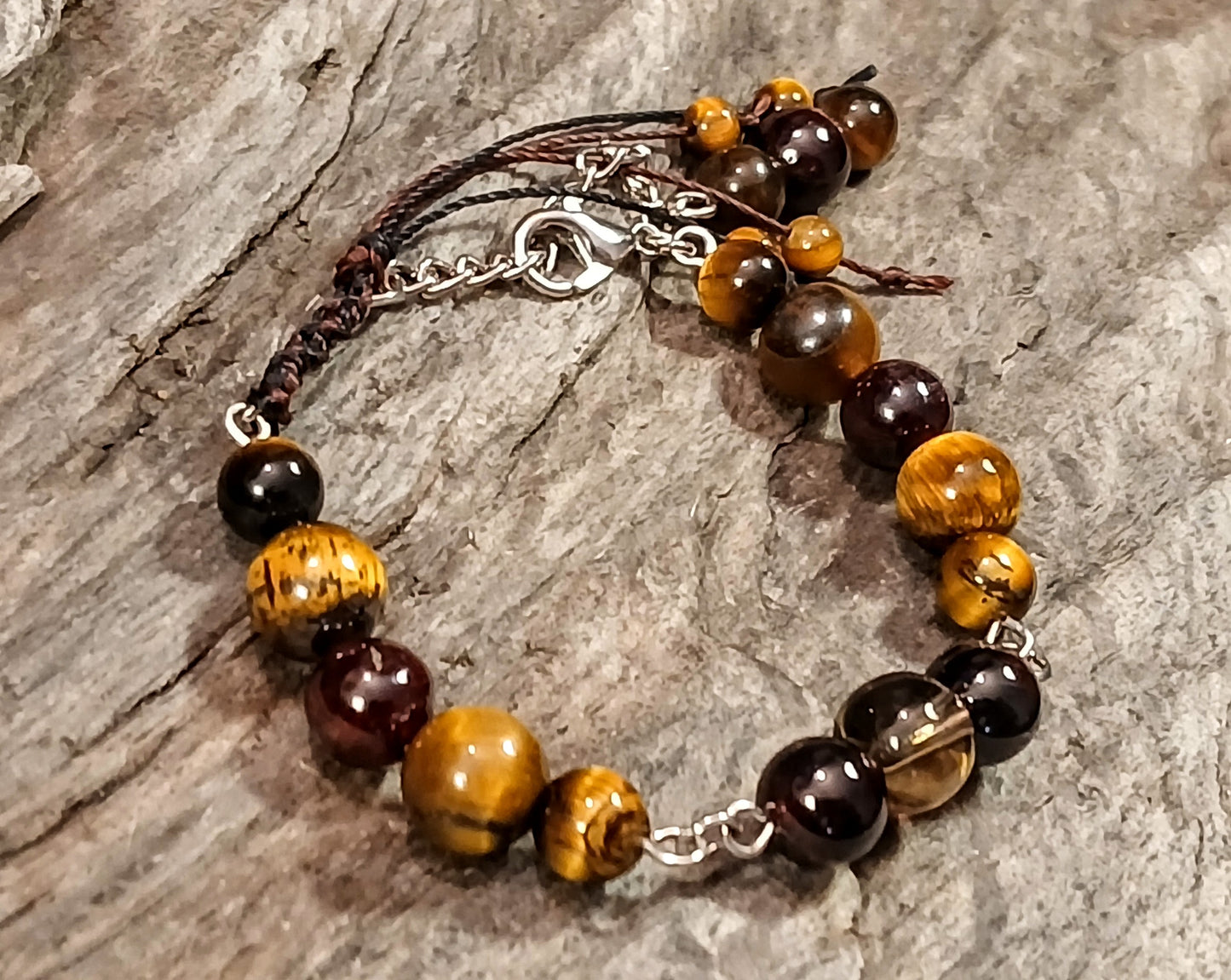Smokey Quartz, Garnet and Tigers Eye