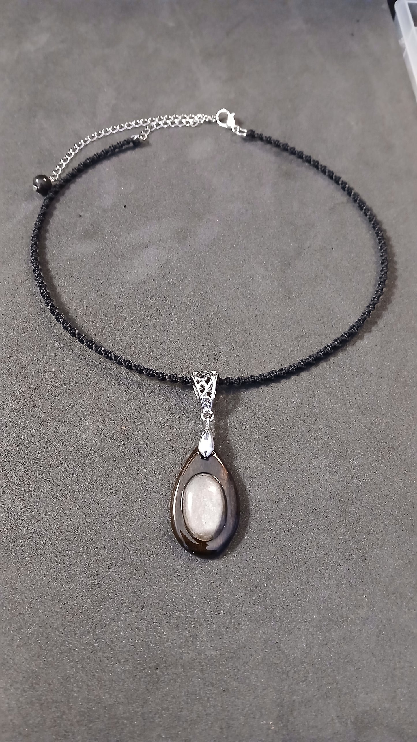 Silver Sheen Obsidian Choker/Collar