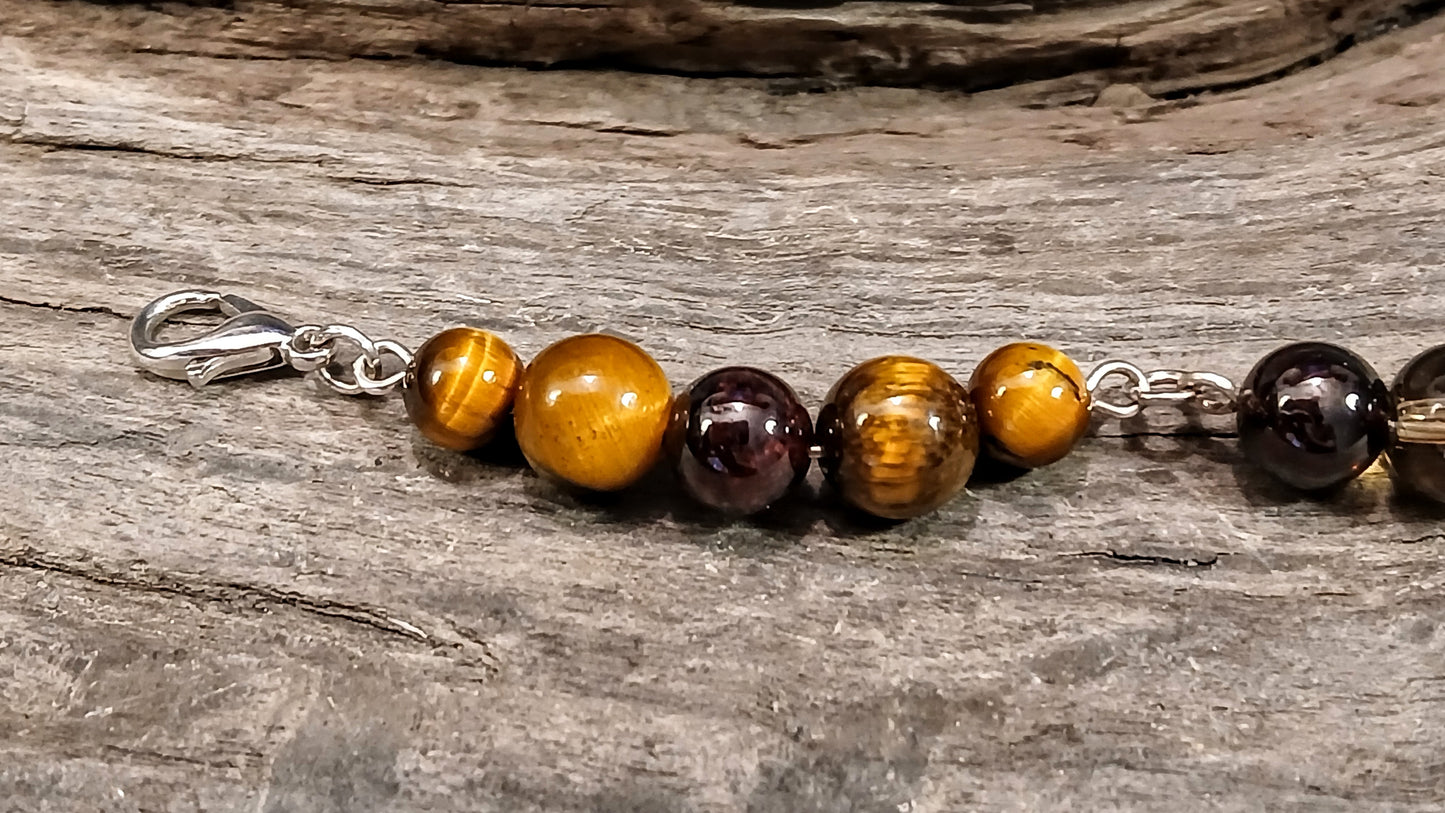 Smokey Quartz, Garnet and Tigers Eye