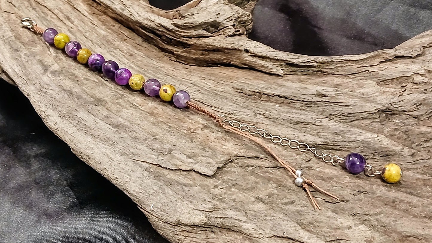Atlantisite Stichtite & Amethyst