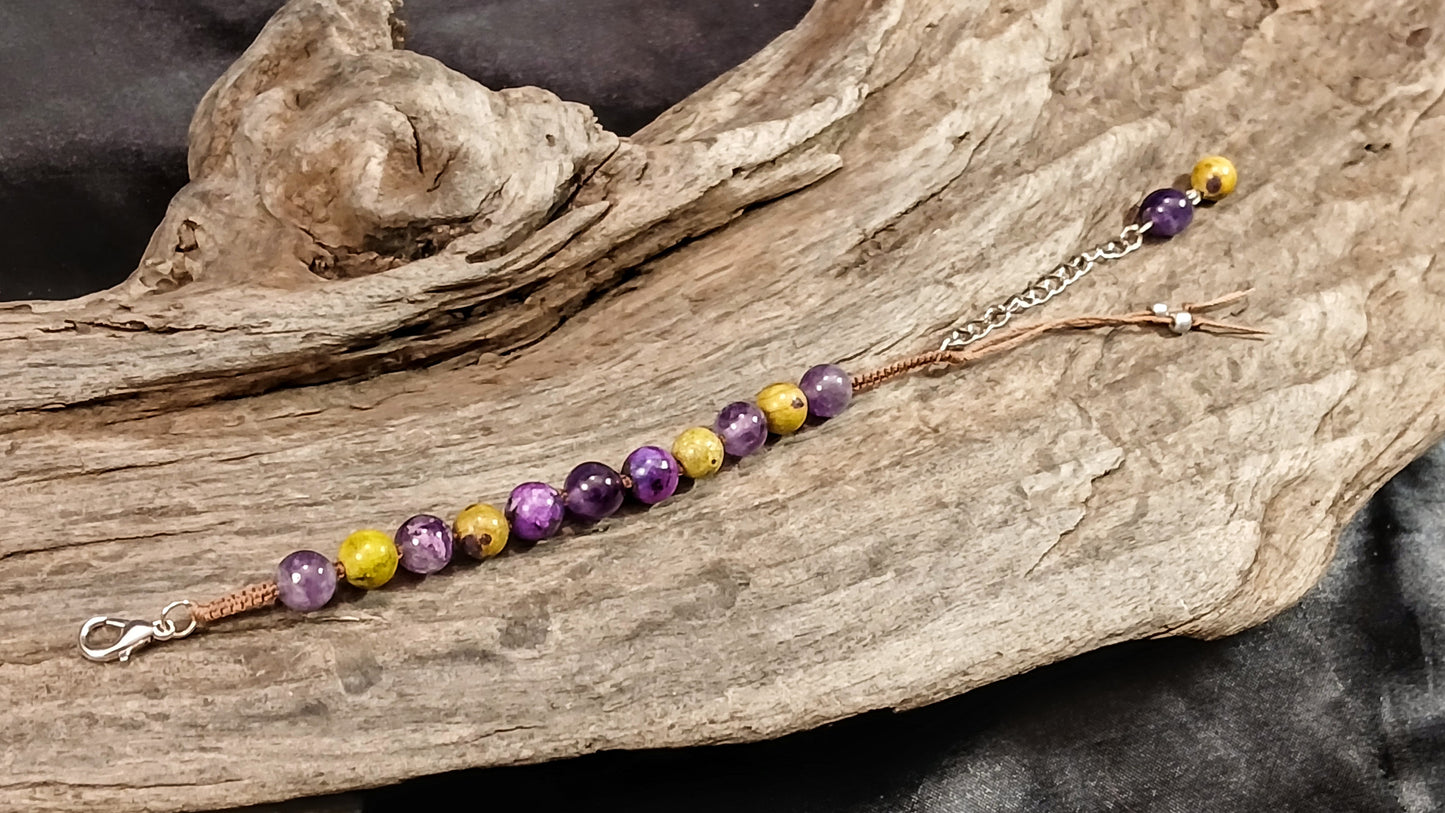 Atlantisite Stichtite & Amethyst