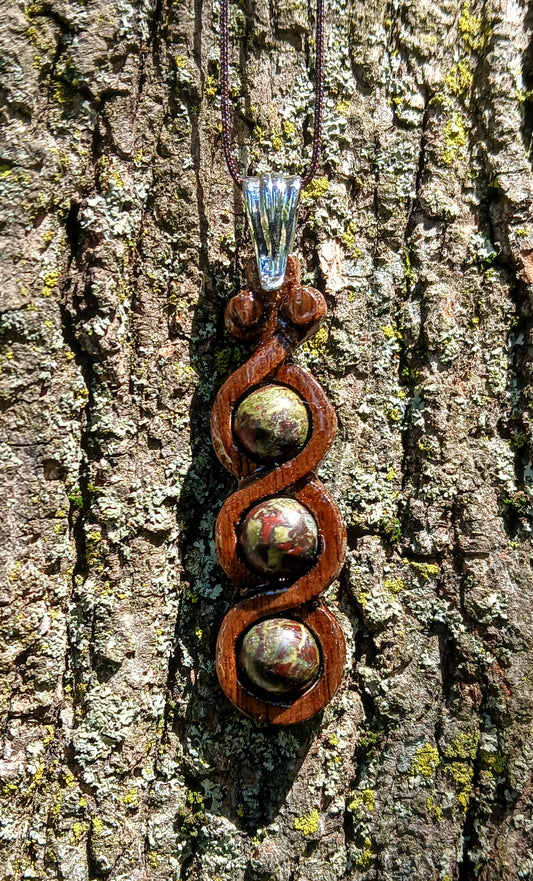 Jörmungandr - Dragons Blood Jasper Triple Bead Frame