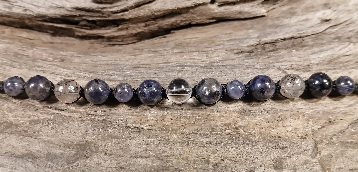 Clear Quartz, Iolite & Tormalated Quartz