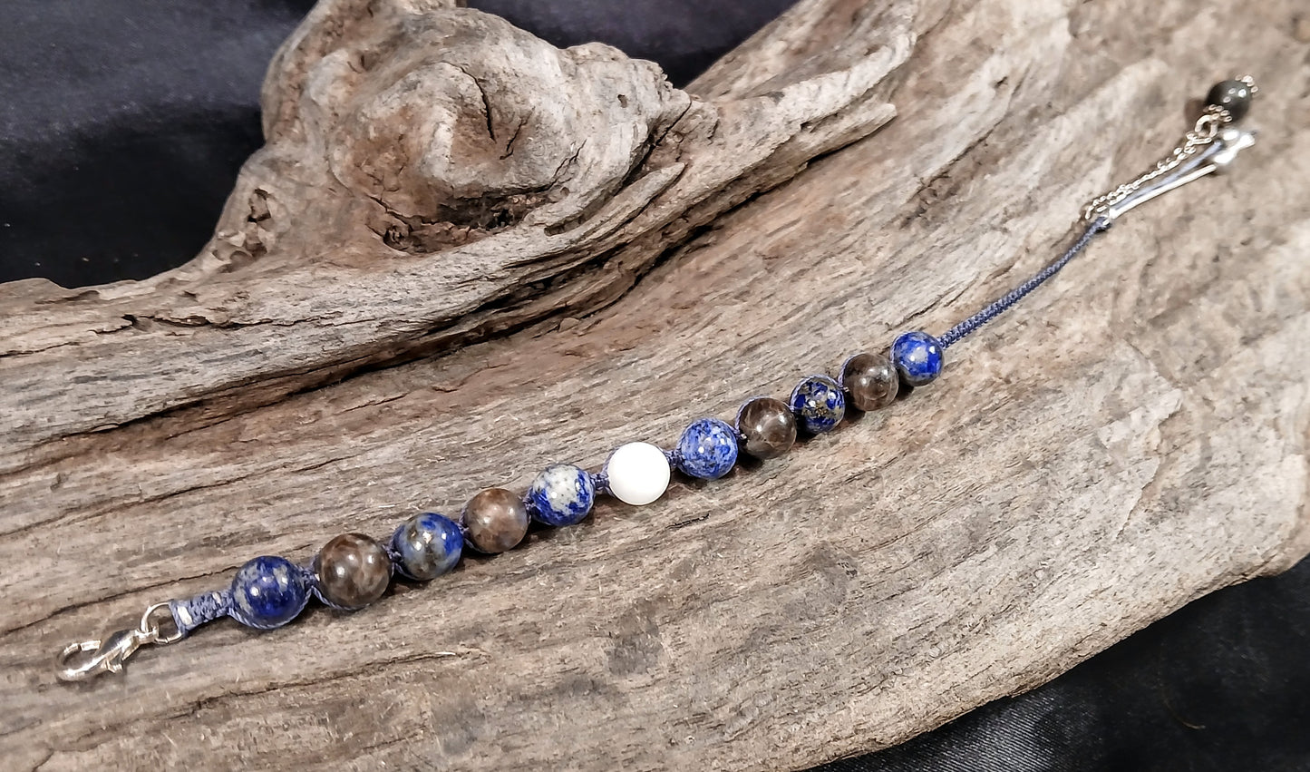 White Moonstone, Lapis Lazuli and Coffee Spectralite