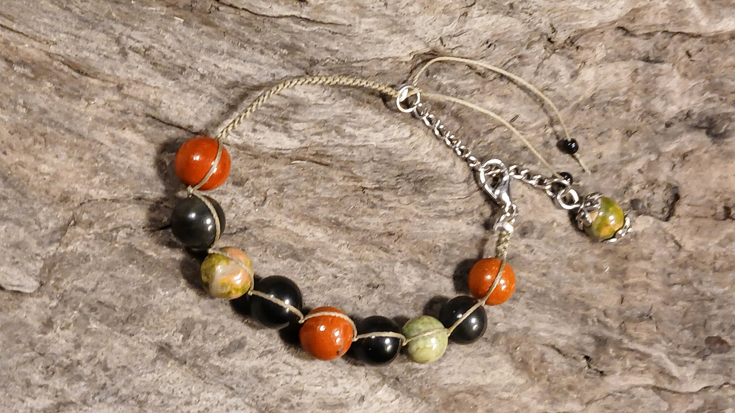 Red/Green Jasper & Rainbow Obsidian