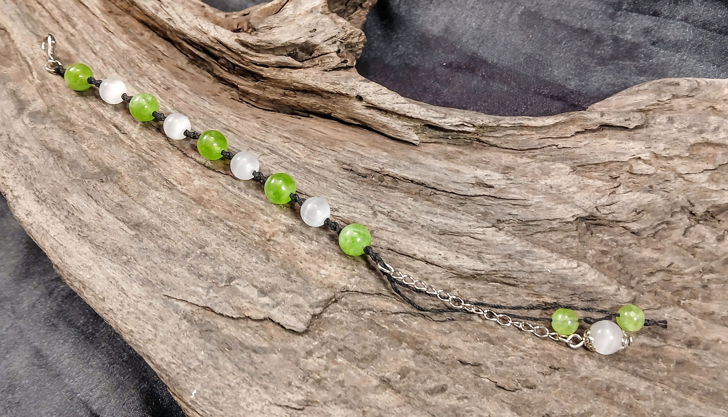 Peridot & Satin Spar