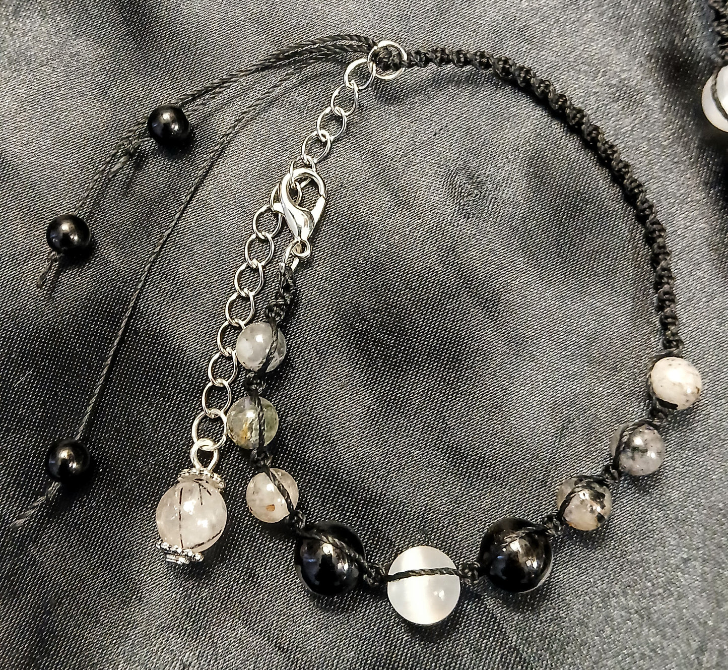 Black Tormaline & Selenite with Quartz Set