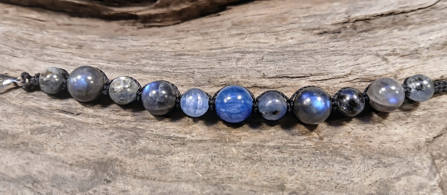 A+ Blue Kyanite Center, Blue Kyanite & Labradorite
