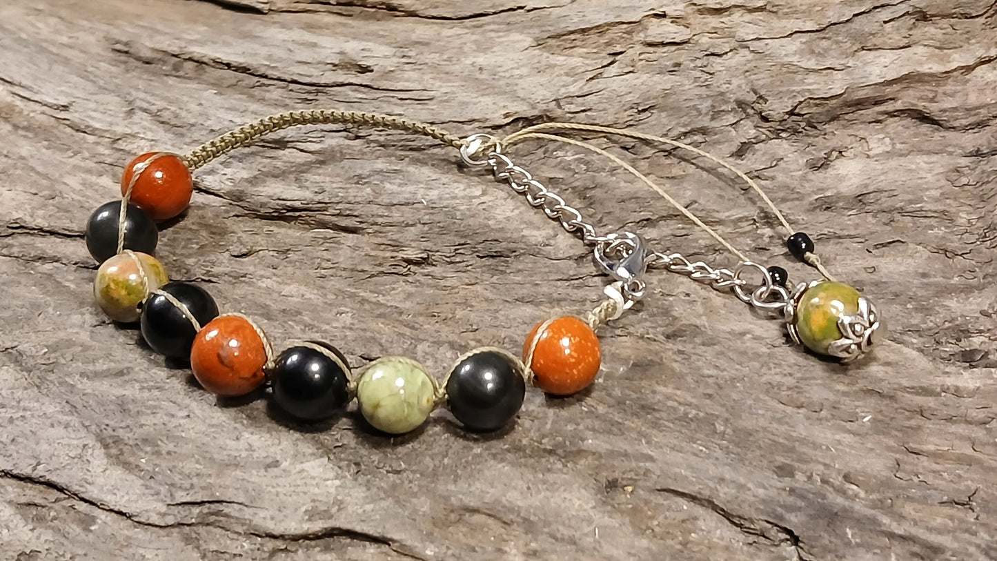 Red/Green Jasper & Rainbow Obsidian
