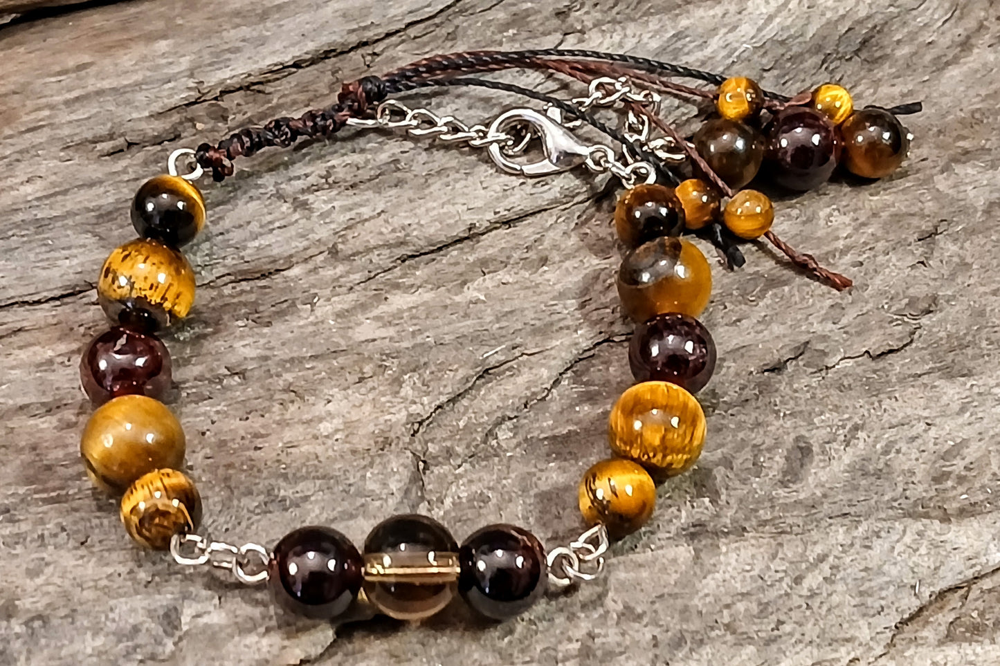 Smokey Quartz, Garnet and Tigers Eye