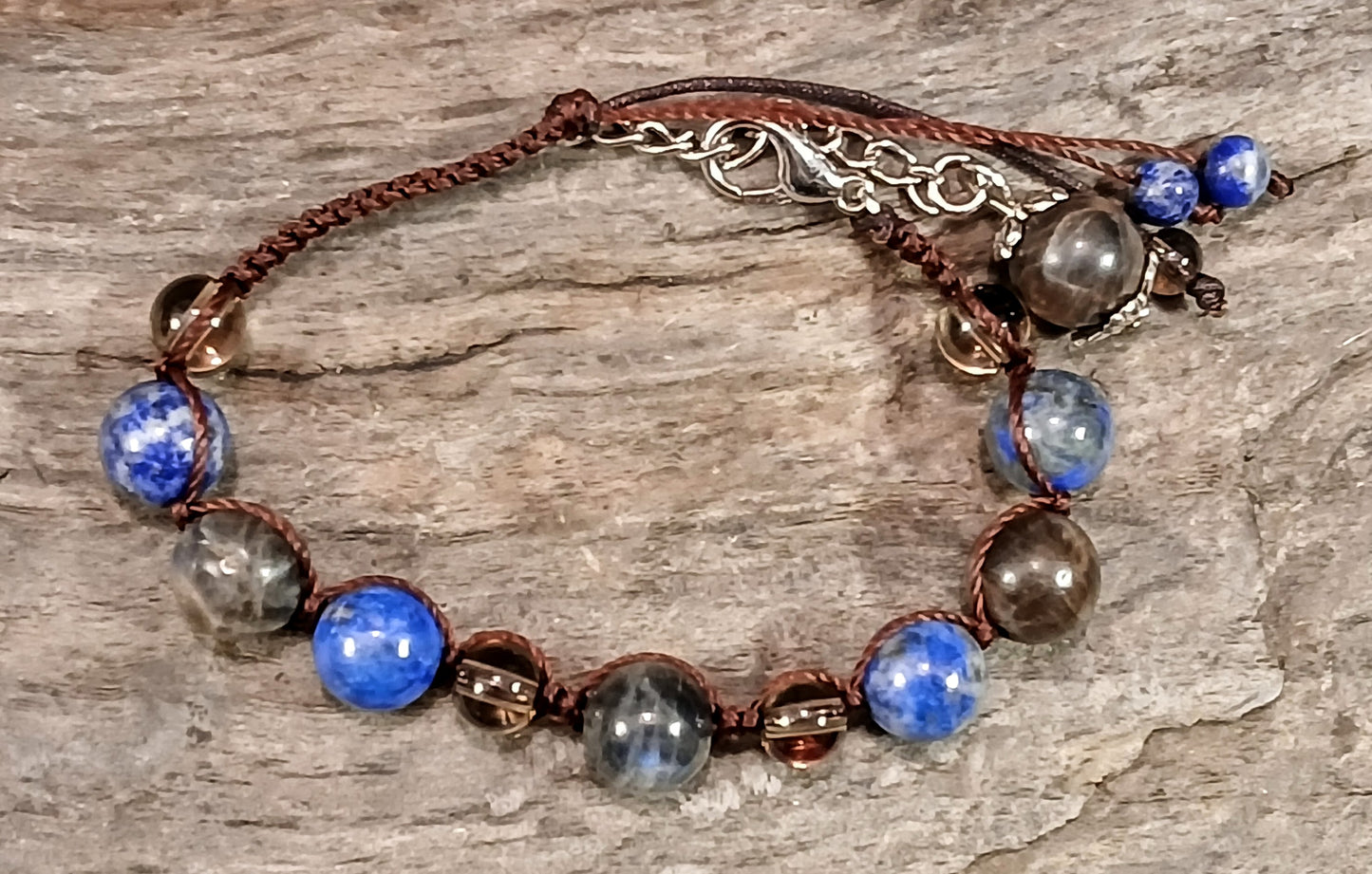 Labradorite, Lapis Lazuli, Coffee Spectralite & Smokey Quartz