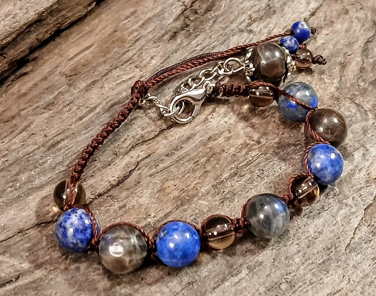 Labradorite, Lapis Lazuli, Coffee Spectralite & Smokey Quartz