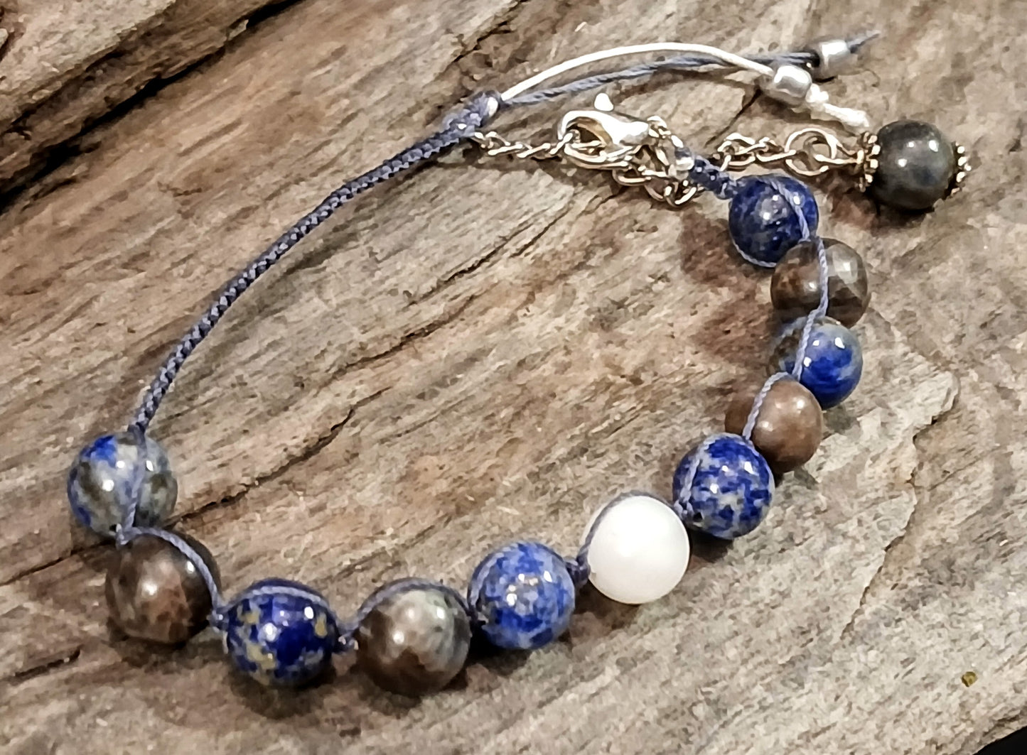 White Moonstone, Lapis Lazuli and Coffee Spectralite