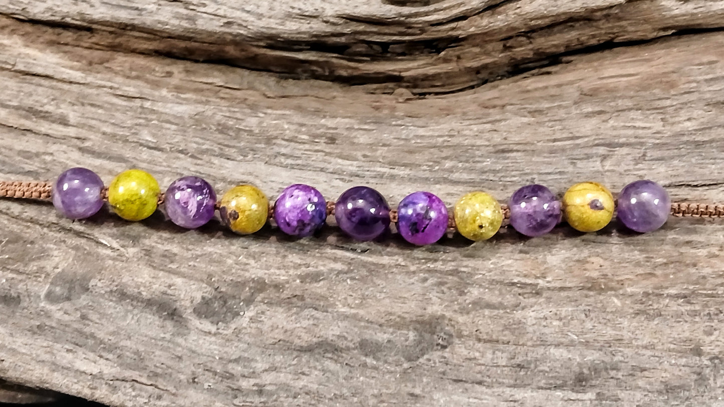 Atlantisite Stichtite & Amethyst