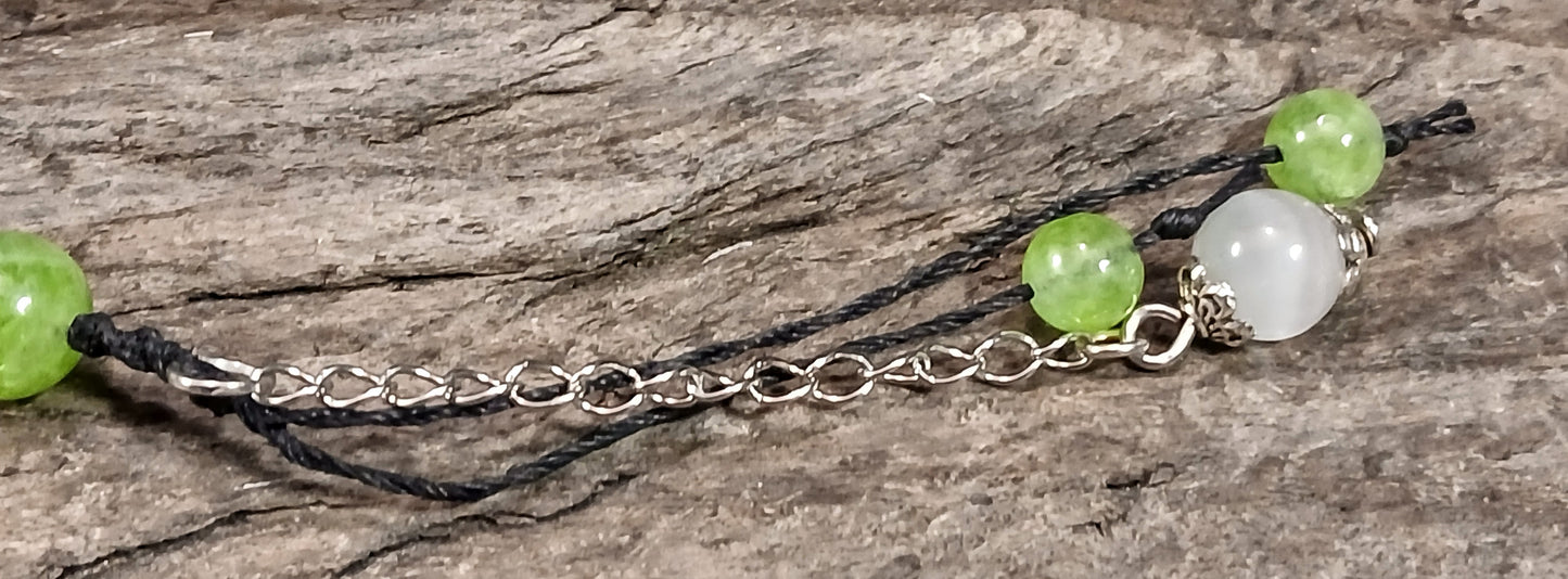 Peridot & Satin Spar