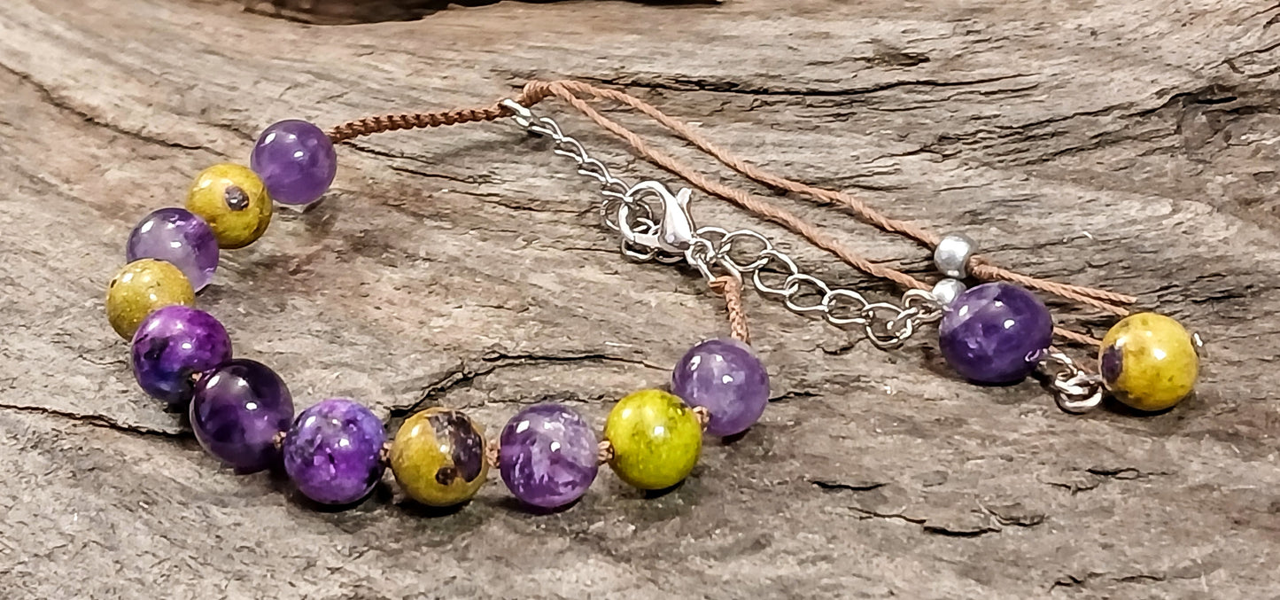 Atlantisite Stichtite & Amethyst