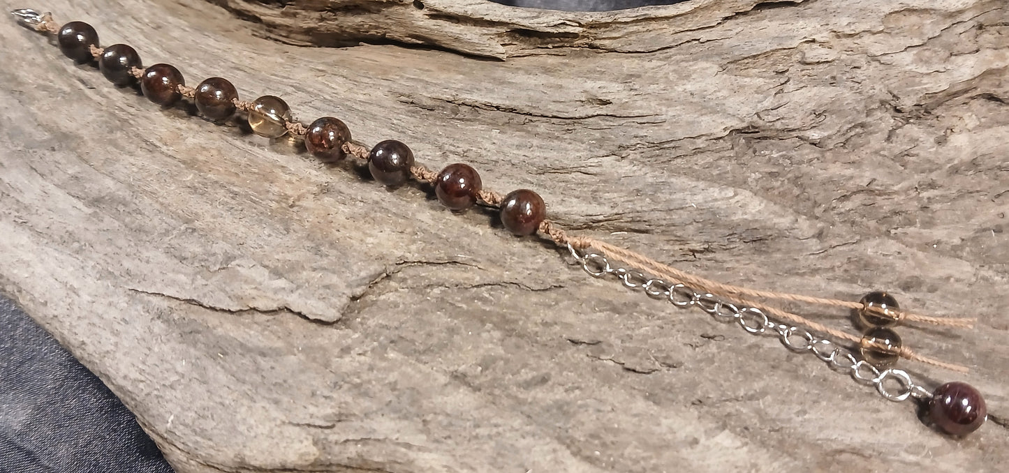 Smokey Quartz and Garnet