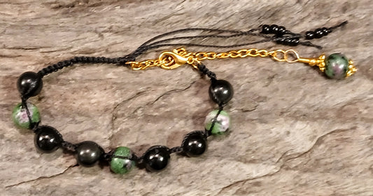 Ruby in Zoisite & Rainbow Obsidian