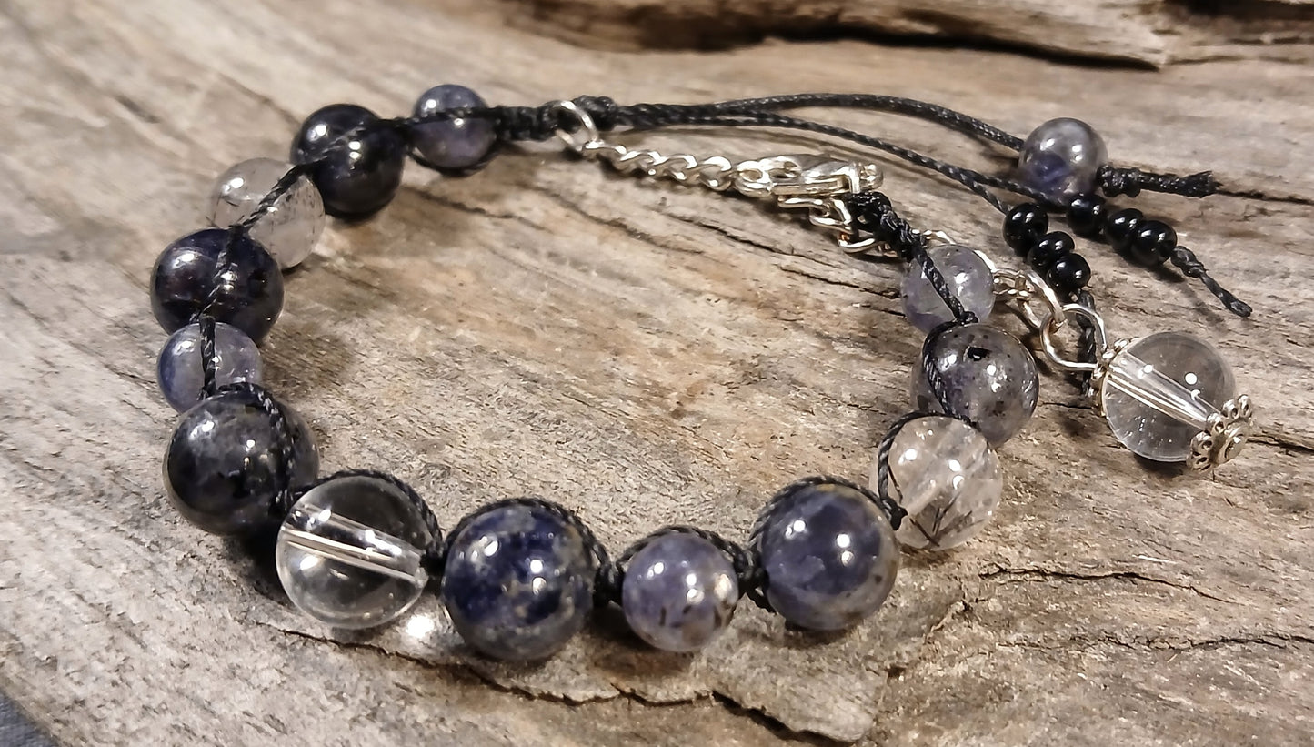 Clear Quartz, Iolite & Tormalated Quartz