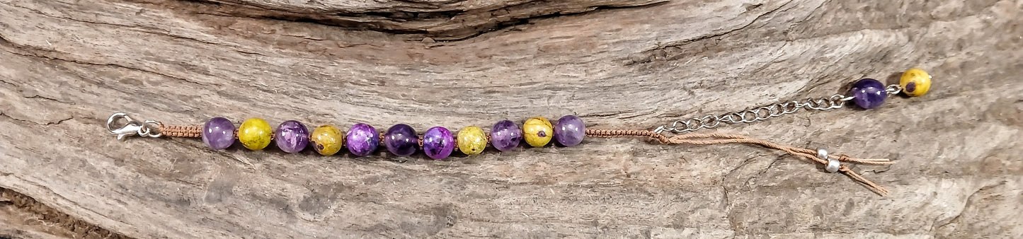 Atlantisite Stichtite & Amethyst