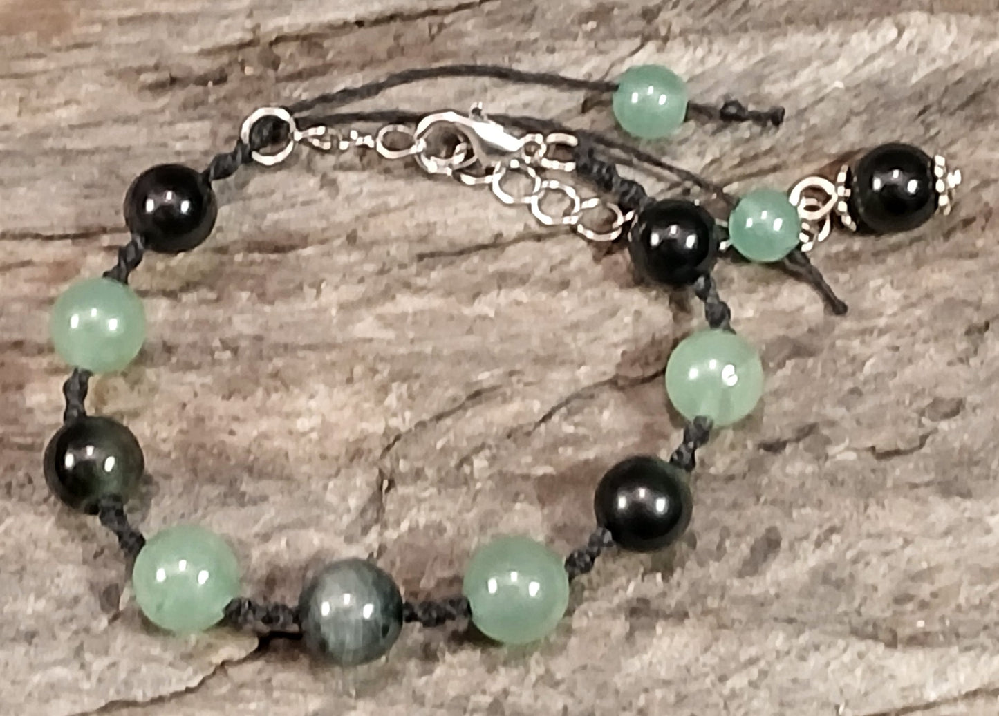 Eagle Eye, Rainbow Obsidian and Adventurine