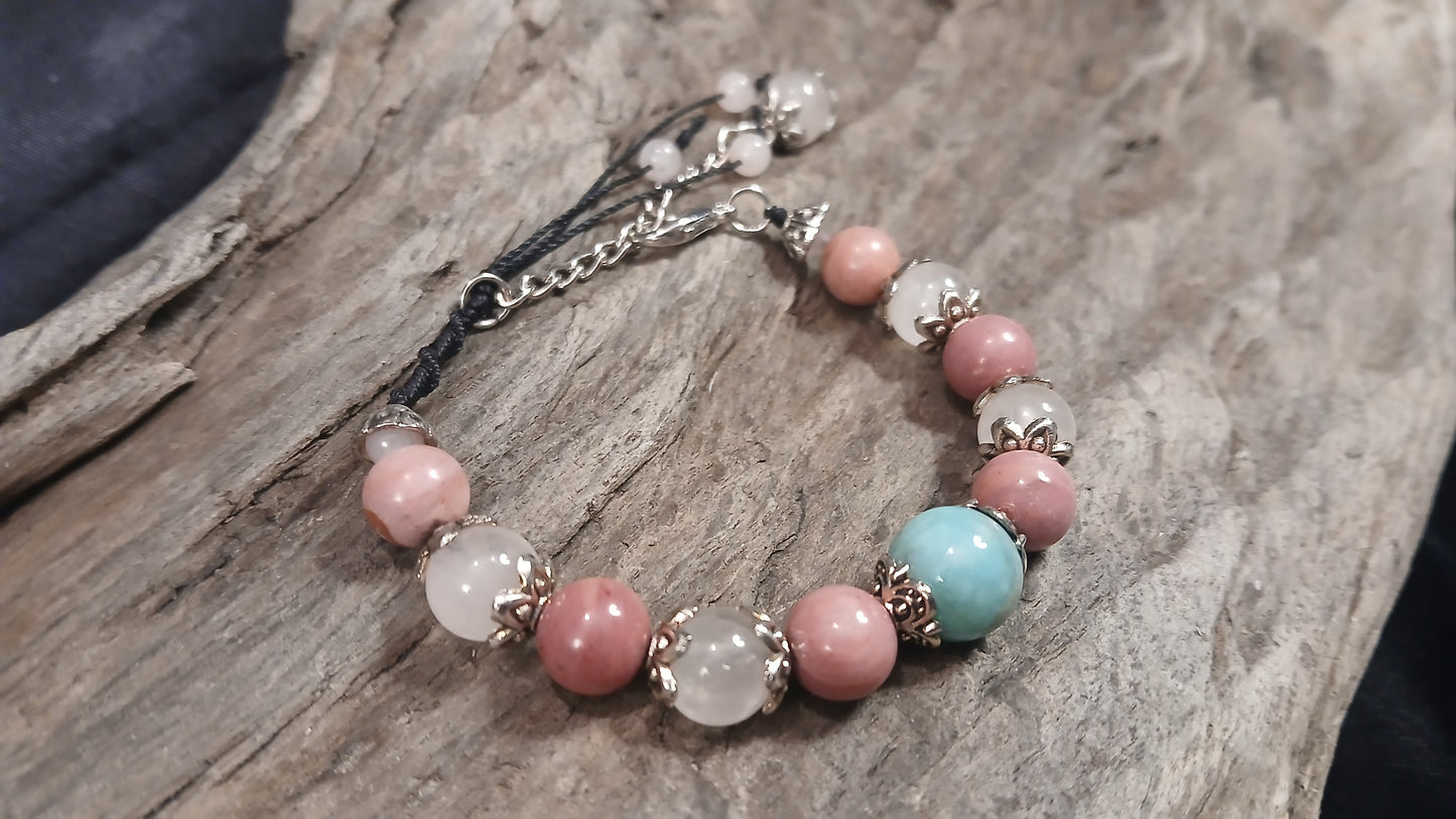 Amazonite, Rhodonite & Rose Quartz