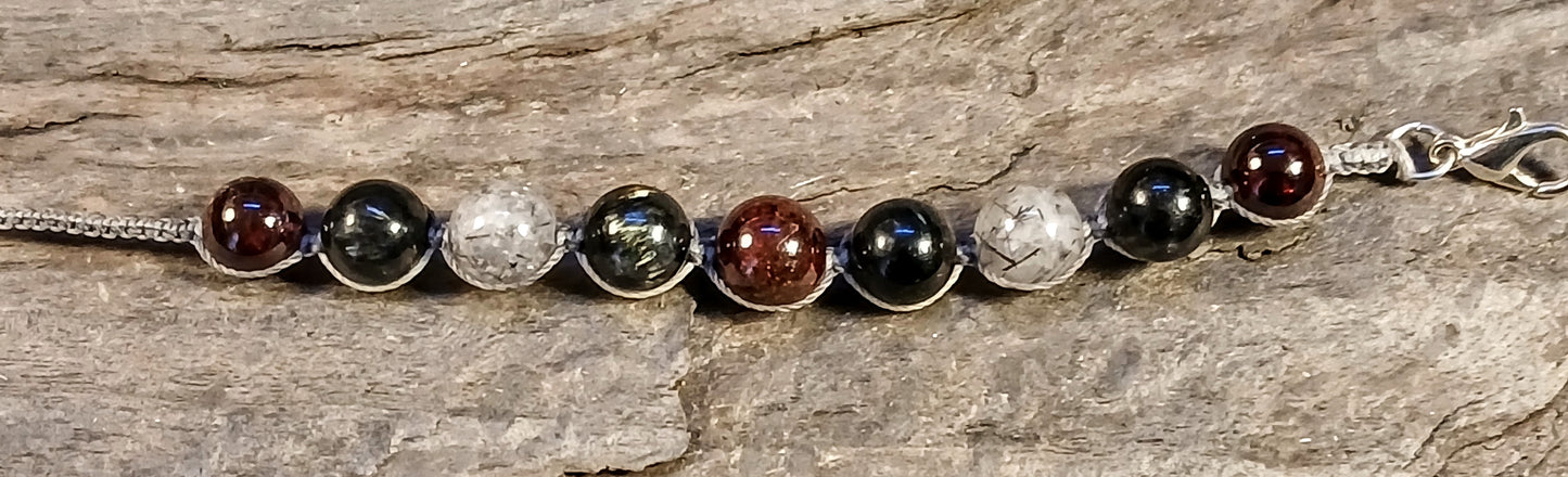Garnet, Arfvedsonite, Tormalated Quartz