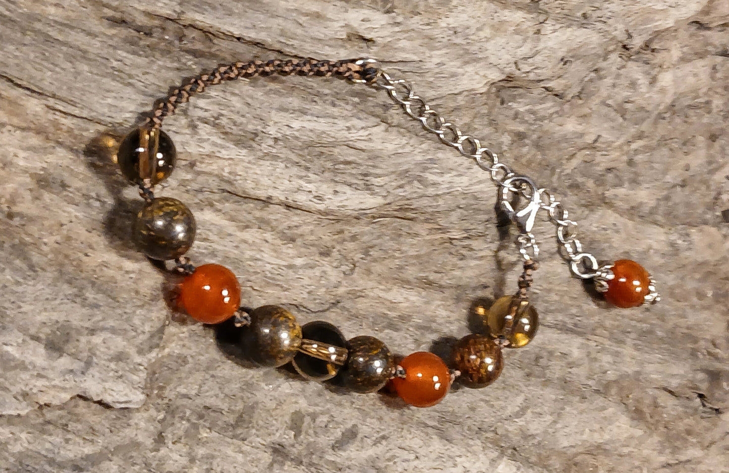 Smokey Quartz, Bronzite & Carnelian