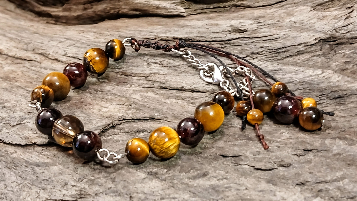 Smokey Quartz, Garnet and Tigers Eye