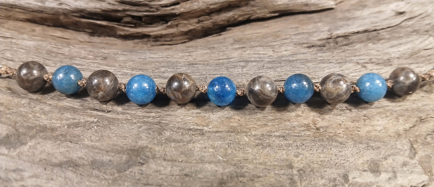 Blue Apatite & Coffee Spectralite