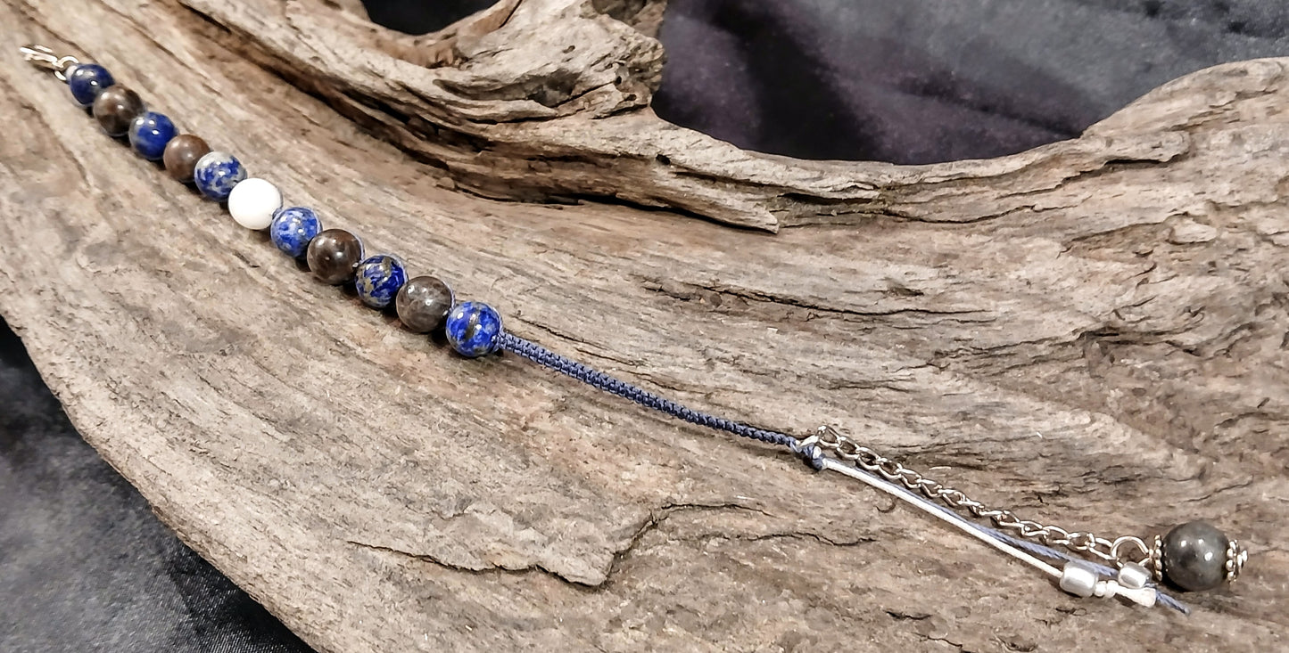 White Moonstone, Lapis Lazuli and Coffee Spectralite