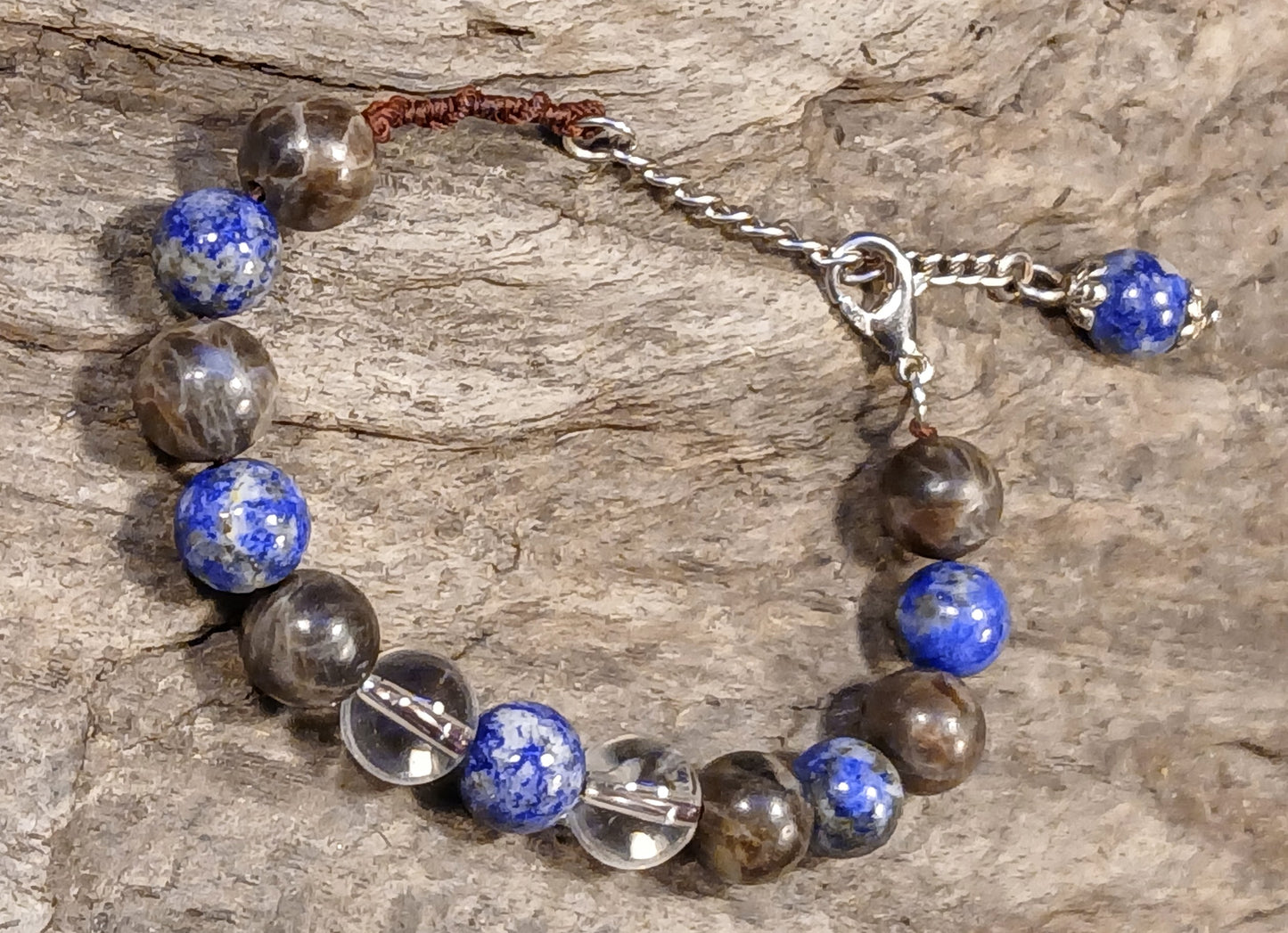 Lapis Lazuli, Clear Quartz and Coffee Spectralite