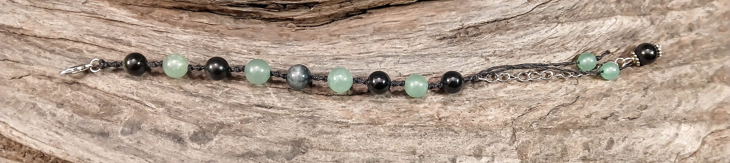 Eagle Eye, Rainbow Obsidian and Adventurine