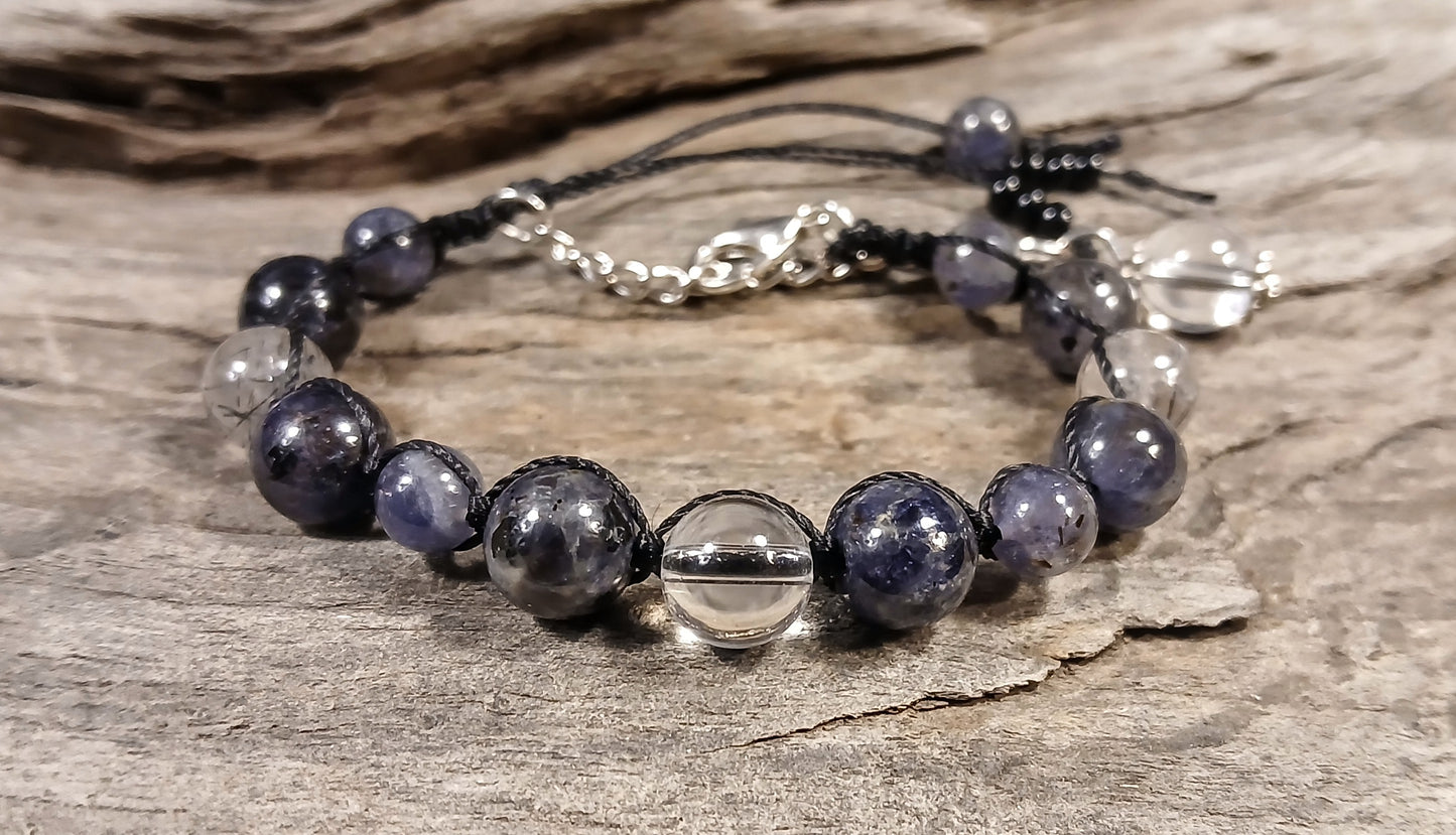 Clear Quartz, Iolite & Tormalated Quartz