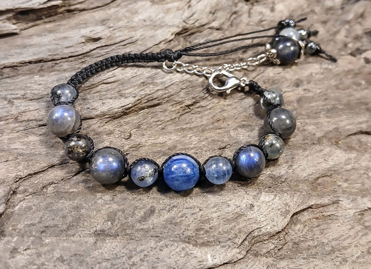 A+ Blue Kyanite Center, Blue Kyanite & Labradorite