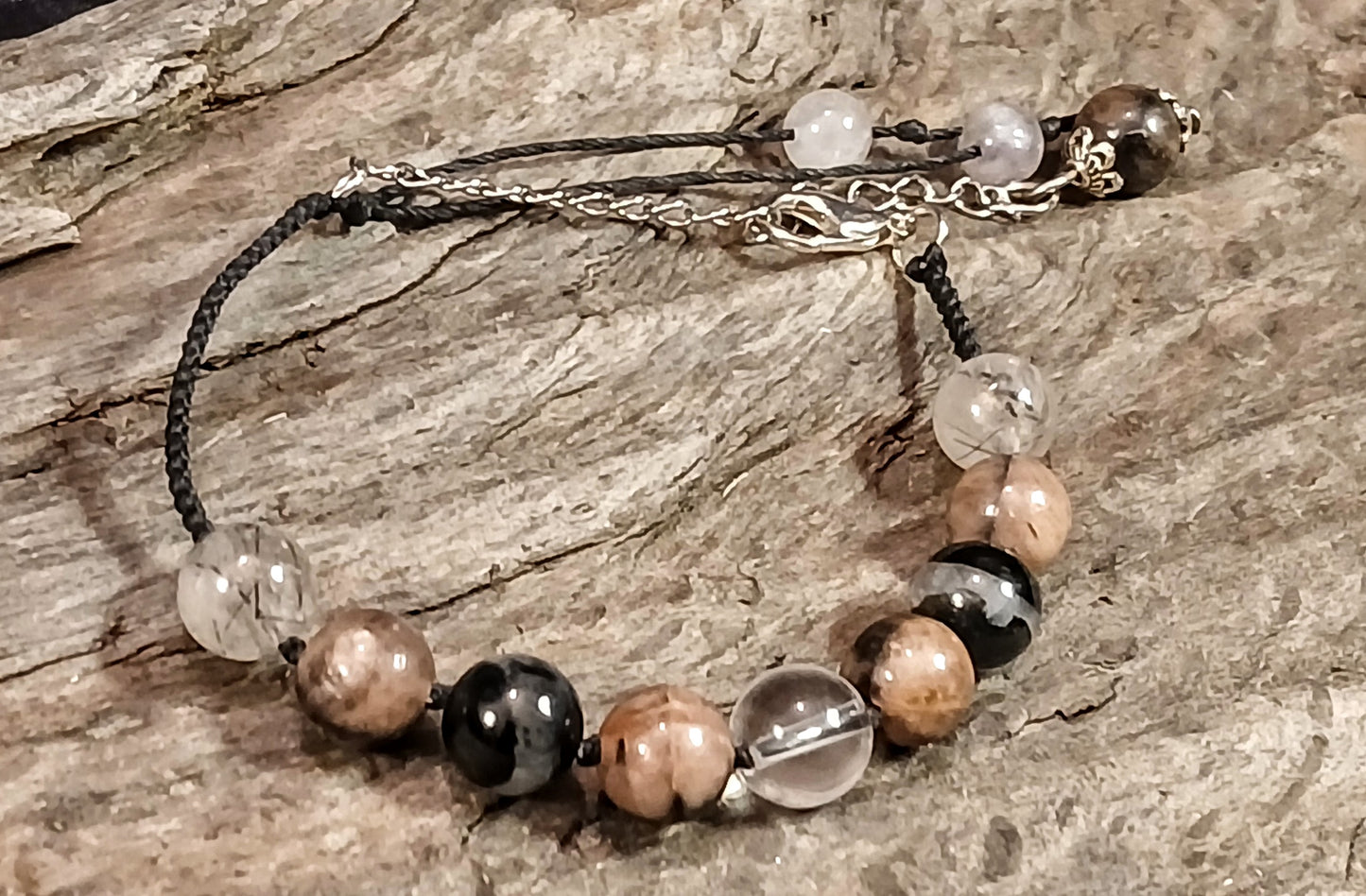 Chiastolite, Black Tormaline with Quartz Inclusions, Tormalated Quartz, Clear Himalayan Quartz & Milky Quartz