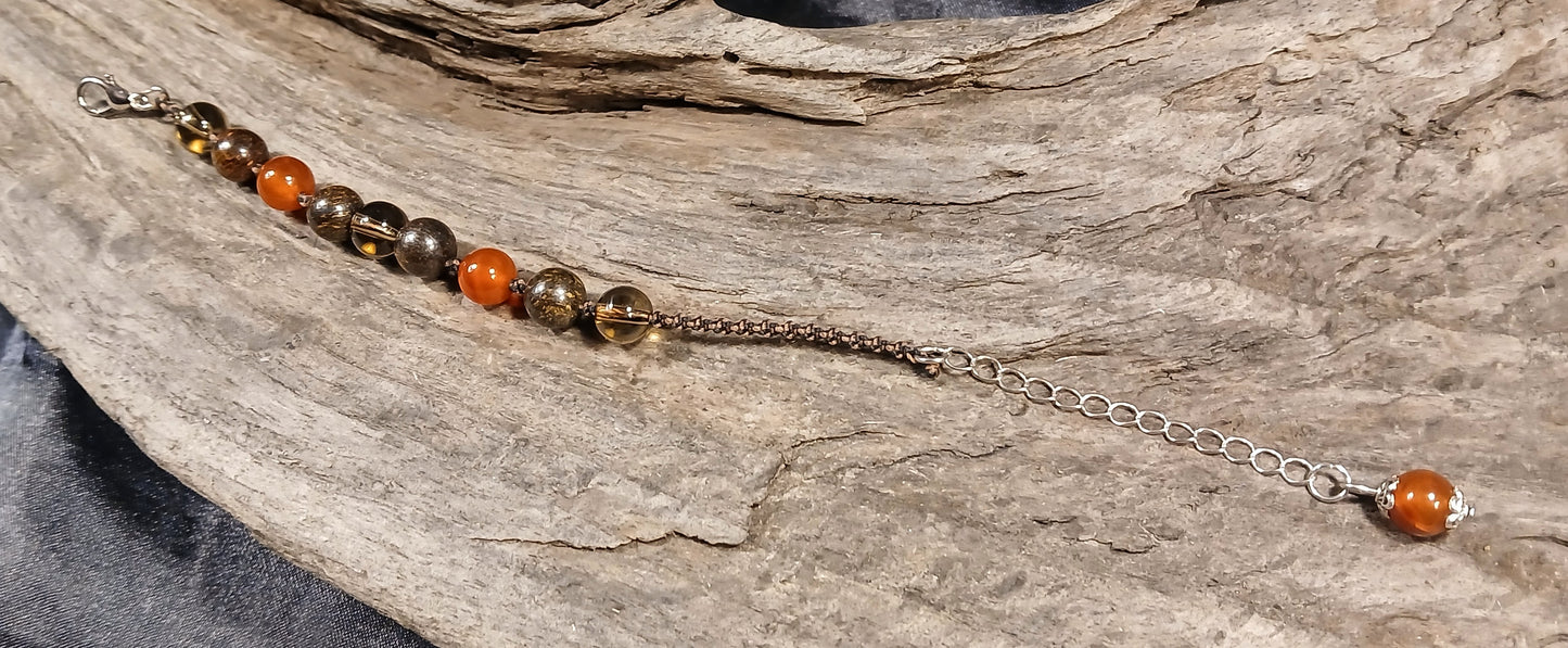 Smokey Quartz, Bronzite & Carnelian