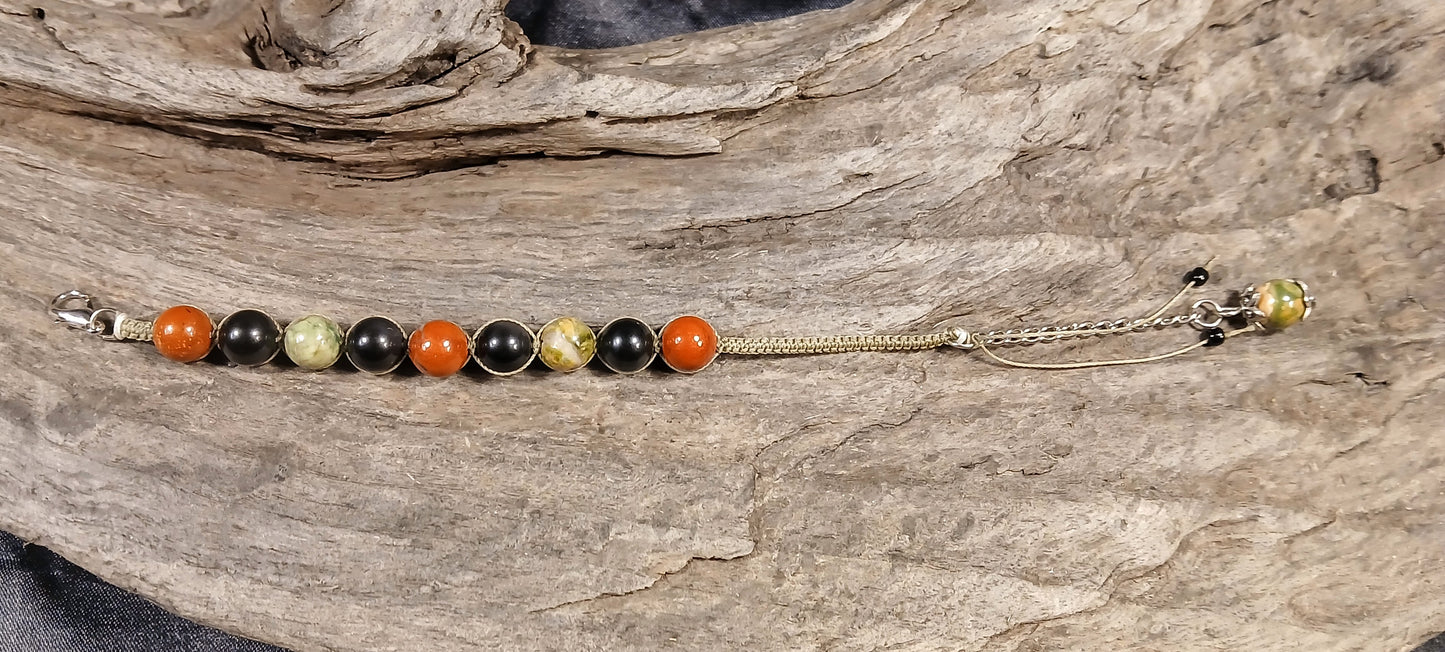 Red/Green Jasper & Rainbow Obsidian
